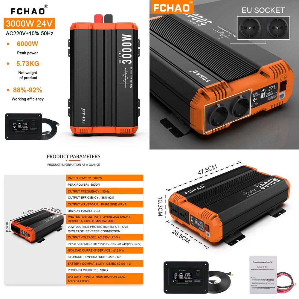 Off Grid Solar Inverter 48V 6000W - Saf Sinüs Dalgası Şebeke Dışı İnvertör,