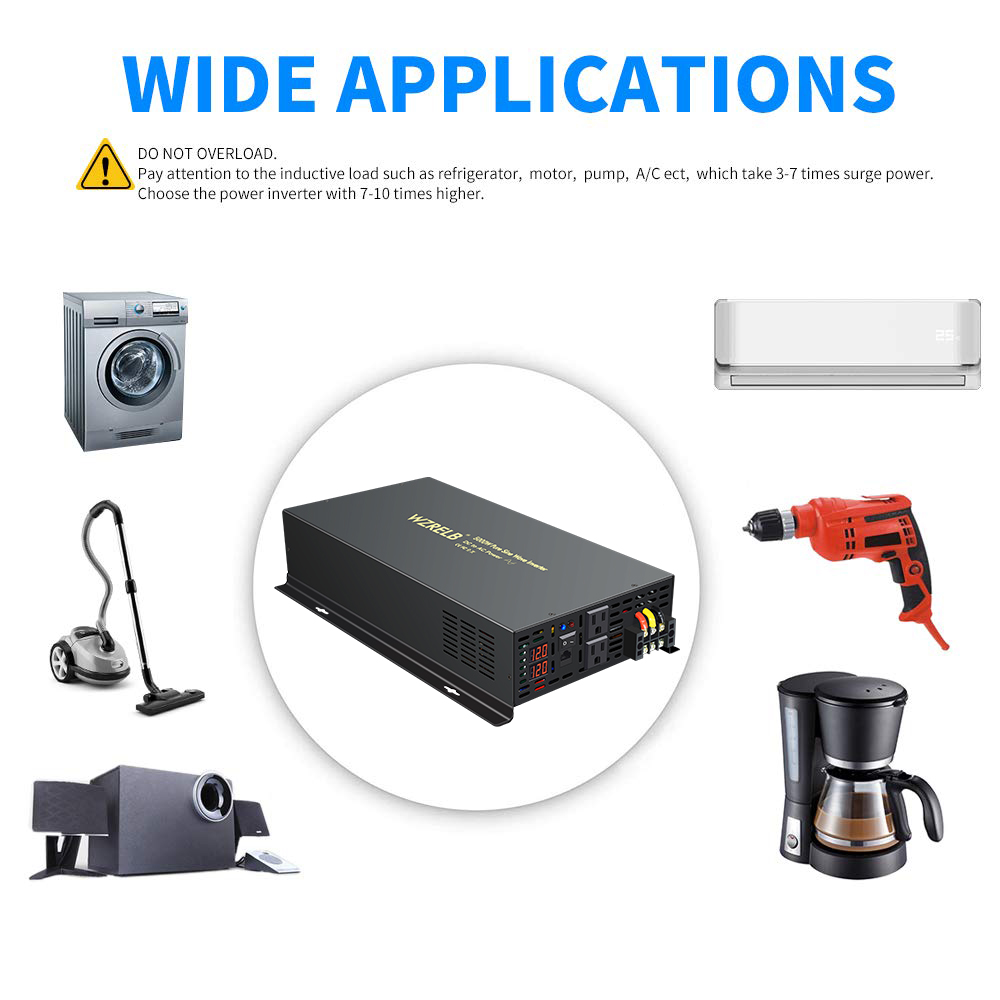 Pure Sine Wave Inverter 5000W 48V 220V - Güvenilir 5000W Kablolu Kontrol Saf Sinüs