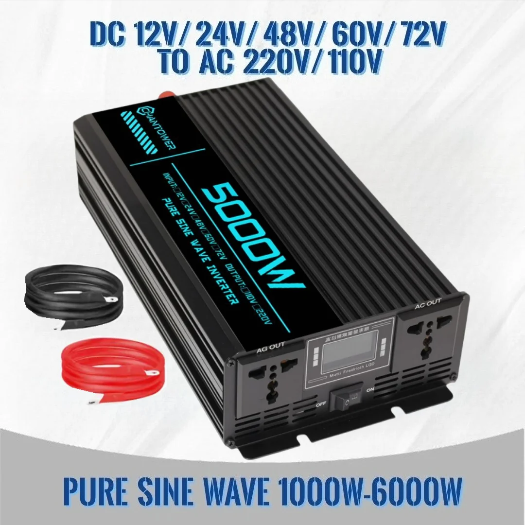 Pure Sine Wave Inverter 5000W 48V 220V - Saf Sinüs Dalgası İnvertörü DC 12v/24v/48v/60v/72v'den