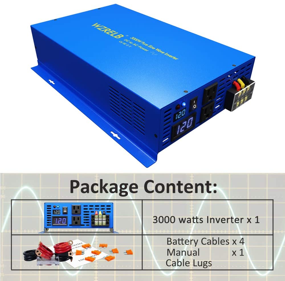 Inverter Pure Sine Wave 60Hz 120V 3000W - Saf Sinüs Dalgası Güç İnvertörü 3000W