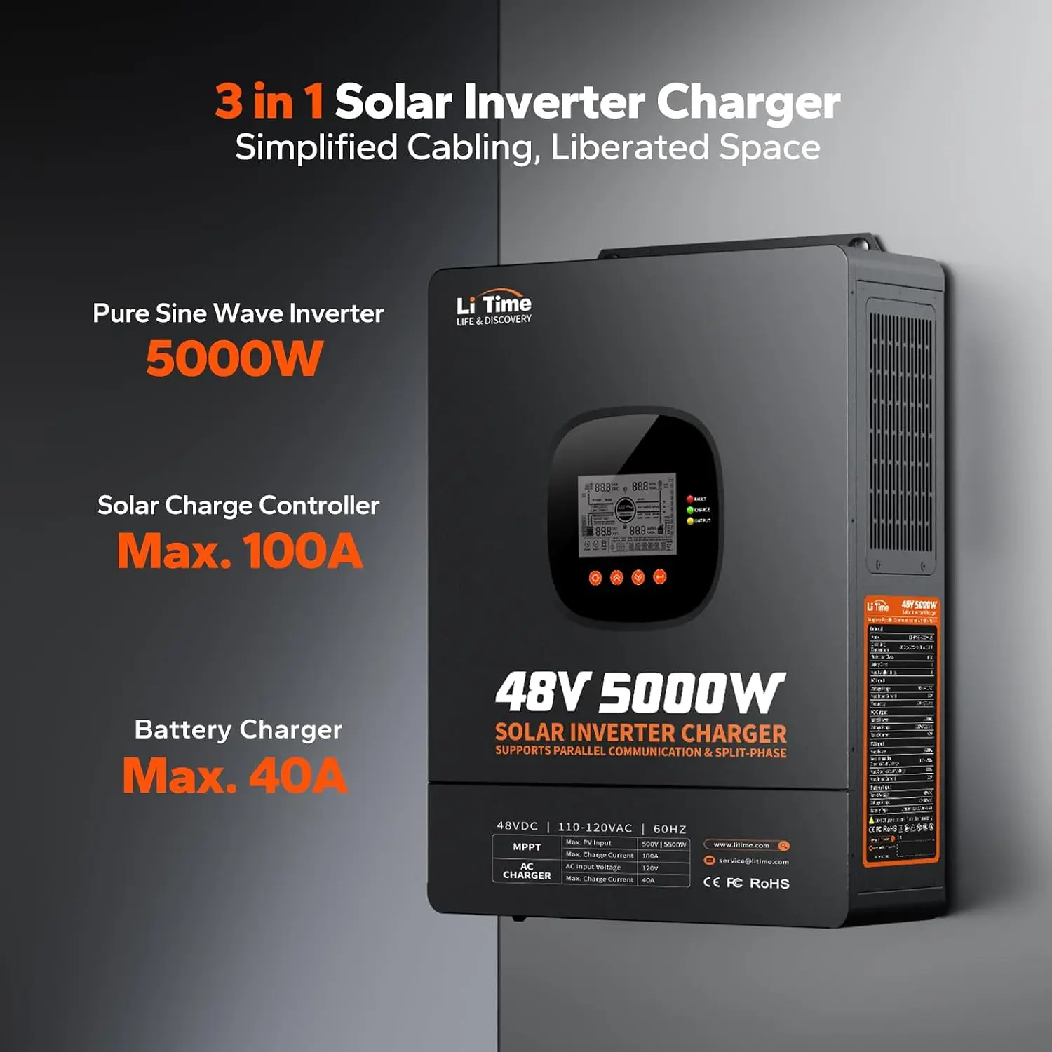 LiTime 5000W Saf Sinüs Dalga İ - Parallel Solar Inverter 48V 5000W Mppt incelemesi ve fiyatı
