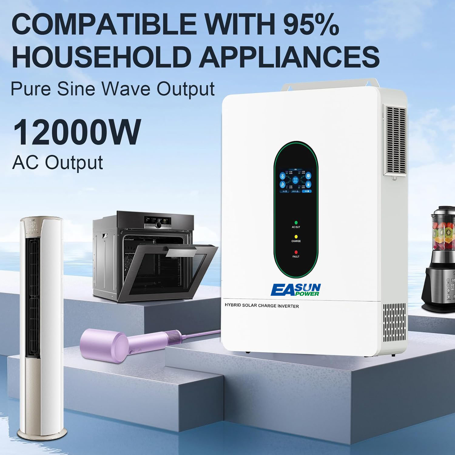 EASUN POWER 12KW Bölünmüş Faz  - Grid Tie Inverter Limiter 2000W incelemesi ve fiyatı