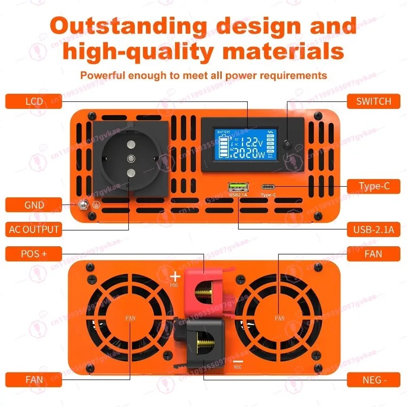 4000W Tepe Güç 12v 24V 48v DC' - Power Inverter 12V 220V 4000W Continuous incelemesi ve fiyatı