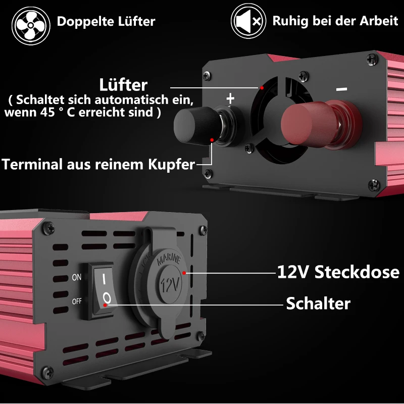 12V'tan 220V'a 4000W Tepe Güçl - Power Inverter 12V 220V 4000W Continuous incelemesi ve fiyatı