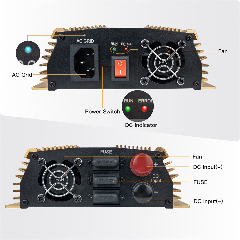 1400W 10.5 - 50VDC için AC90 - - Micro Inverter 1400W Solar Grid Tie incelemesi ve fiyatı