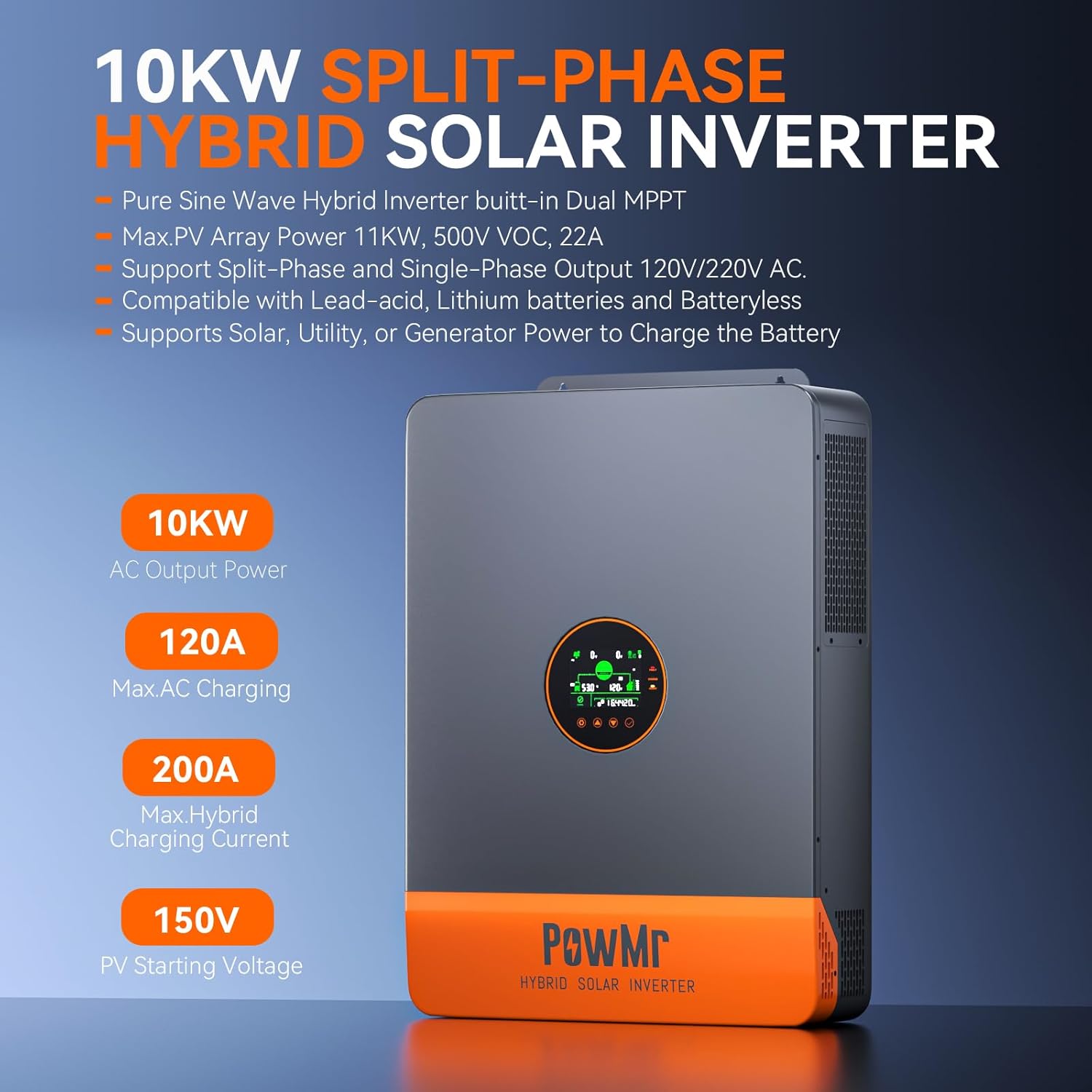 PowMr 16KW 10KW Bölünmüş Faz İ - Split Phase Inverter 10Kw 110V 220V incelemesi ve fiyatı