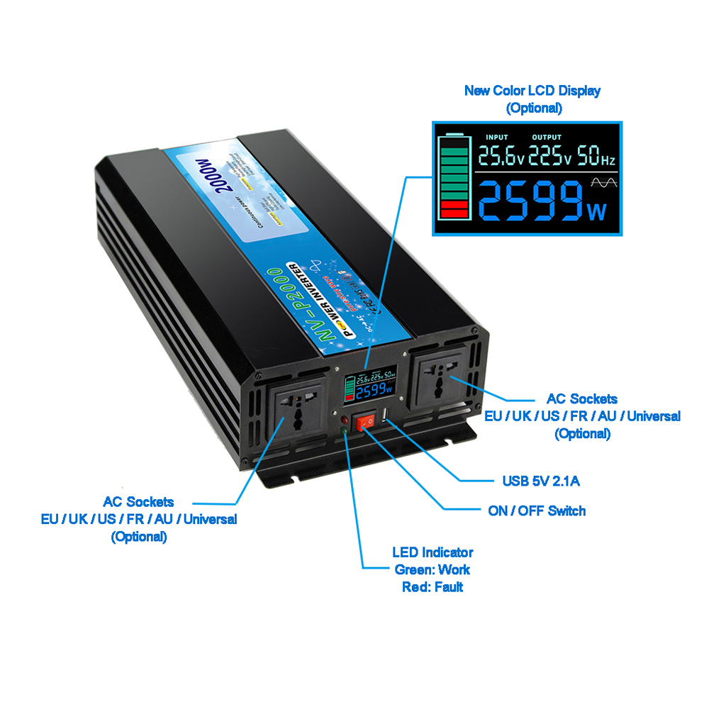 5000W 5kw 5kVA Güç İnvertörü D - Pure Sine Wave Inverter 5000W 48V 220V incelemesi ve fiyatı